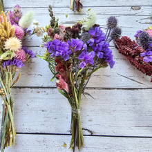 Load image into Gallery viewer, Bouquets of dried flowers on a wooden surface
