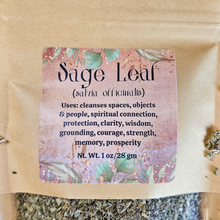 Load image into Gallery viewer, Dried Sage Leaf (Organic) | Loose Sage for Tea, Cleansing, Ritual &amp; Herbal Use
