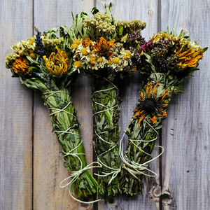 Mugwort and Seasonal Flower and Herb Bundle