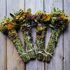Mugwort and Seasonal Flower and Herb Bundle