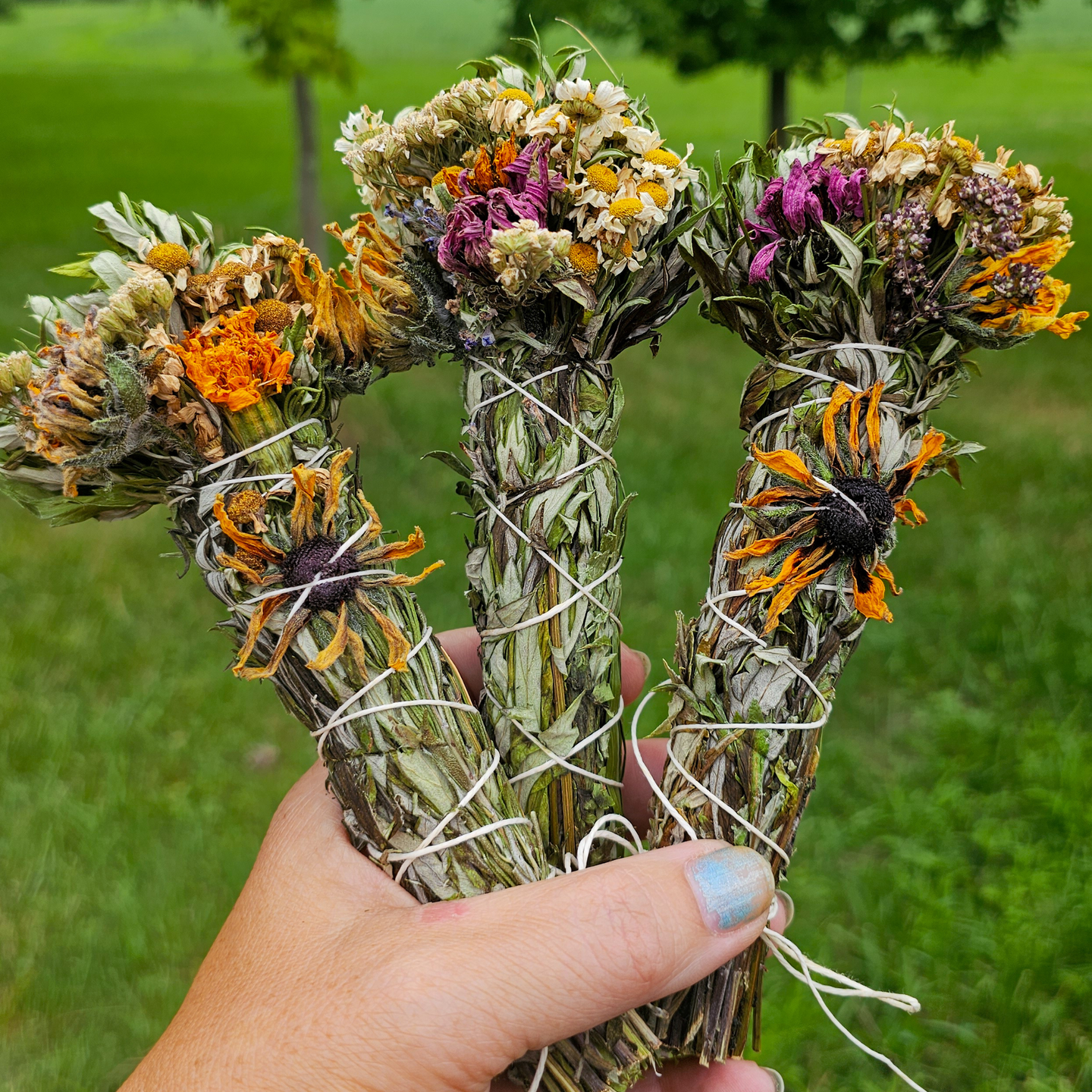 Mugwort and Seasonal Flower and Herb Bundle