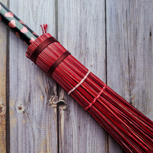 Load image into Gallery viewer, Hand Painted Decorative Round Broom, 26" Folk Art Broom
