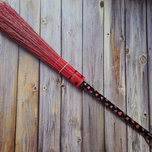Load image into Gallery viewer, Hand Painted Decorative Round Broom, 26" Folk Art Broom
