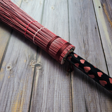 Load image into Gallery viewer, Hand Painted Decorative Round Broom, 26" Folk Art Broom
