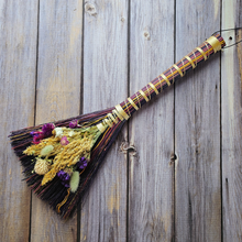 Load image into Gallery viewer, Hand Crafted Floral Broom, 15" Rustic Wall Hanging
