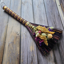 Load image into Gallery viewer, Hand Crafted Floral Broom, 15" Rustic Wall Hanging

