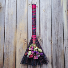 Load image into Gallery viewer, Hand Crafted Floral Broom, 15" Rustic Wall Hanging
