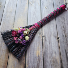 Load image into Gallery viewer, Hand Crafted Floral Broom, 15" Rustic Wall Hanging
