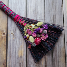 Load image into Gallery viewer, Hand Crafted Floral Broom, 15" Rustic Wall Hanging
