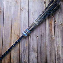 Load image into Gallery viewer, Hand Painted Decorative Round Broom, 26" Handmade Witches Besom
