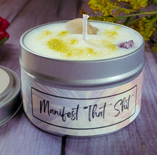 Load image into Gallery viewer, Manifest Intention Candle – Crystal Candle for Manifestation, Goals &amp; Positive Change
