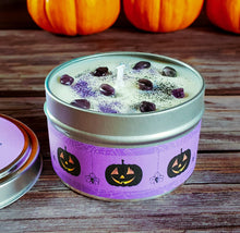 Load image into Gallery viewer, Tricks or Treats Soy Candle – Sweet Pumpkin Candy Handcrafted Candle
