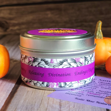 Load image into Gallery viewer, Samhain Ritual Candle – Pumpkin Spice Soy Candle for Protection, Reflection &amp; Autumn Rituals
