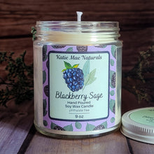 Load image into Gallery viewer, Blackberry Sage Soy Candle – Fruity Herbal Handcrafted Candle
