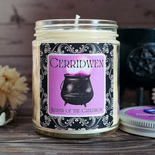 Load image into Gallery viewer, Cerridwen Goddess Candle – Crystal Candle Inspired by the Goddess of Transformation &amp; Inspiration
