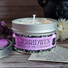 Load image into Gallery viewer, Cerridwen Goddess Candle – Crystal Candle Inspired by the Goddess of Transformation &amp; Inspiration
