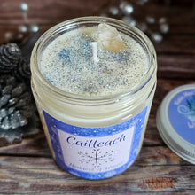 Load image into Gallery viewer, Cailleach Goddess Candle – Crystal Candle Inspired by the Celtic Queen of Winter
