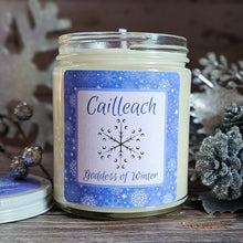 Load image into Gallery viewer, Cailleach Goddess Candle – Crystal Candle Inspired by the Celtic Queen of Winter
