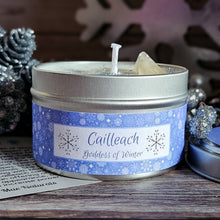 Load image into Gallery viewer, Cailleach Goddess Candle – Crystal Candle Inspired by the Celtic Queen of Winter
