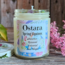 Load image into Gallery viewer, Ostara Ritual Candle – Lilac Spring Soy Candle for Renewal, Growth &amp; Spring Equinox Rituals
