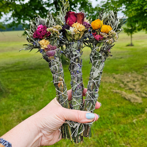 Mugwort and Seasonal Flower and Herb Bundle