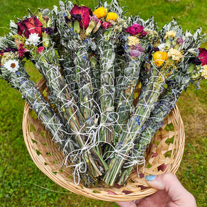 Mugwort and Seasonal Flower and Herb Bundle