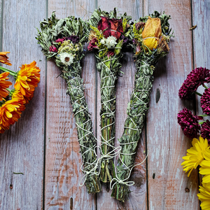 Mugwort and Seasonal Flower and Herb Bundle