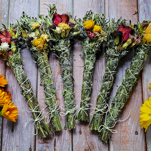 Mugwort and Seasonal Flower and Herb Bundle