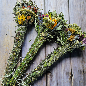 Mugwort and Seasonal Flower and Herb Bundle