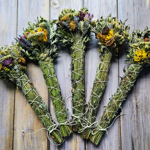 Mugwort and Seasonal Flower and Herb Bundle