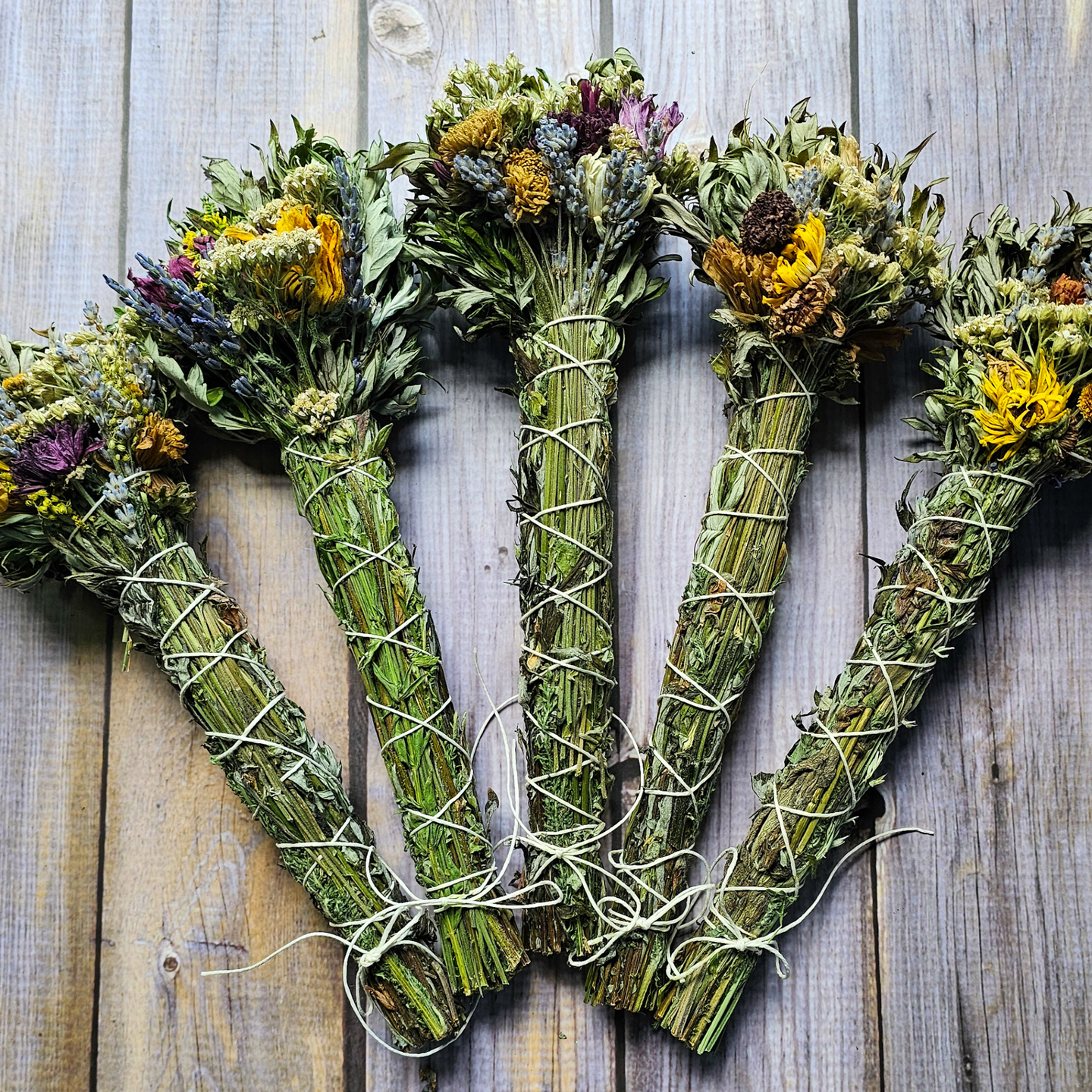 Mugwort and Seasonal Flower and Herb Bundle