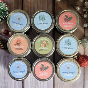 Mini soy wax candle holiday scent sample travel candle
