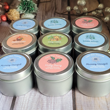 Load image into Gallery viewer, Mini holiday scented soy wax candle
