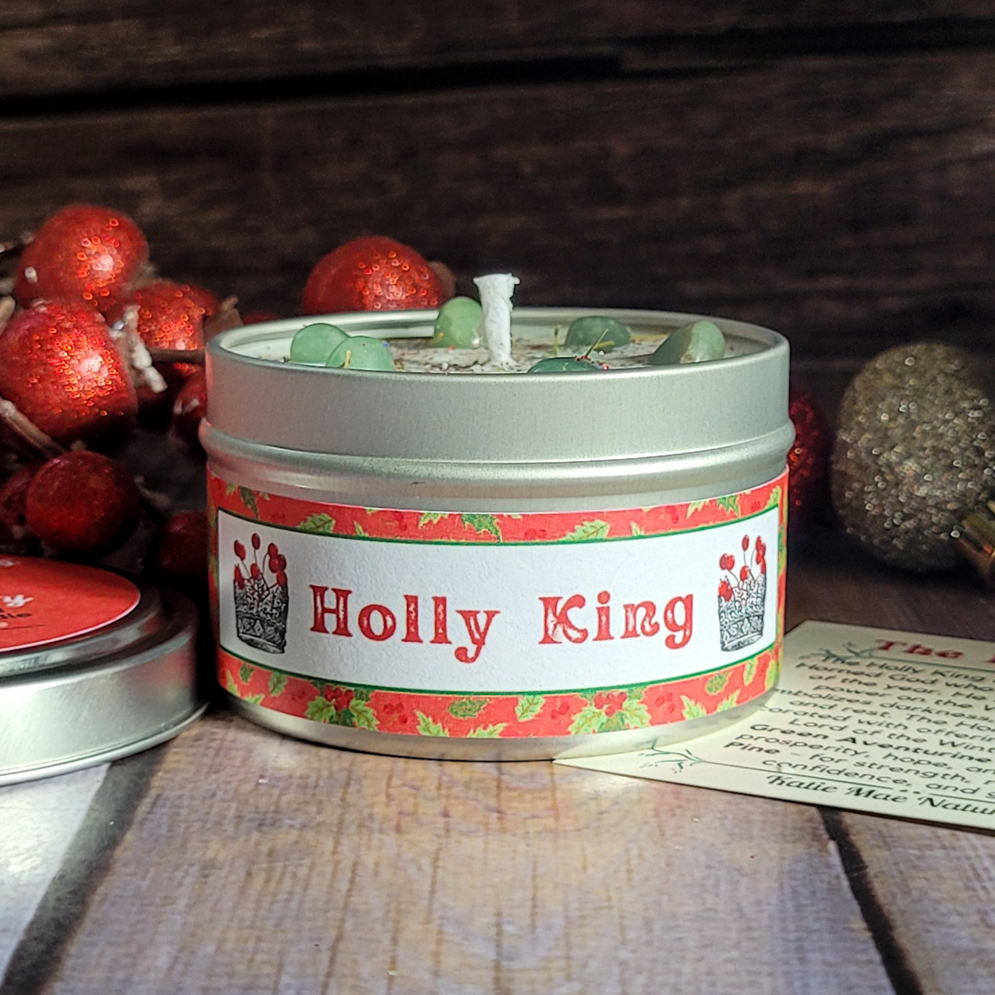 Holly King Yule candle