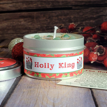 Load image into Gallery viewer, Holly King holiday scented hand poured soy wax candle 
