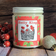 Load image into Gallery viewer, Holly King wicca holiday scented soy wax candle 
