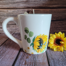 Load image into Gallery viewer, Sunflower Cup Candle - Coffee Cup Candle in Lily Forest Scent
