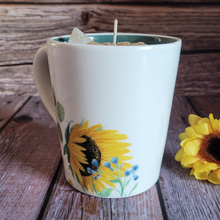 Load image into Gallery viewer, Sunflower Cup Candle - Coffee Cup Candle in Lily Forest Scent
