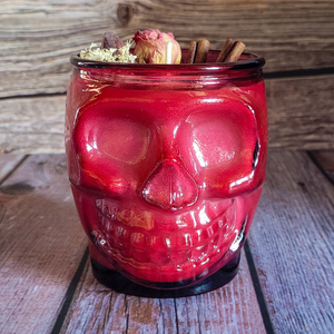 Cinnamon Sticks Red Skull Candle