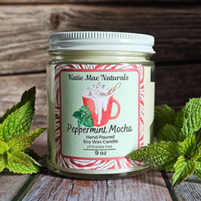 Load image into Gallery viewer, Peppermint Mocha Soy Wax Candle - 9 oz
