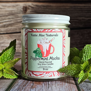 Peppermint Mocha Soy Wax Candle - 9 oz