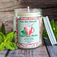 Load image into Gallery viewer, Peppermint Mocha Soy Wax Candle - 9 oz
