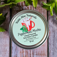 Load image into Gallery viewer, Peppermint Mocha hand poured soy wax candle
