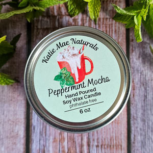 Peppermint Mocha hand poured soy wax candle