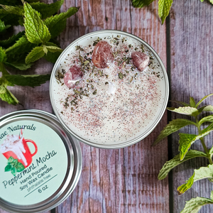Peppermint Mocha phthalate free hand poured soy wax candle 