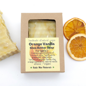 Orange Vanilla Vegan Shave Soap with Shea Butter