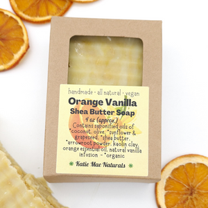 Orange Vanilla Vegan Shave Soap with Shea Butter