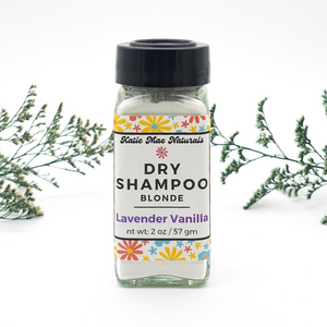 Eco friendly dry shampoo powder in refillable glass jar
