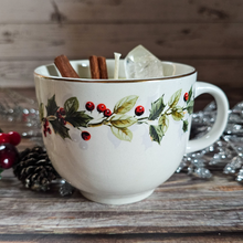 Load image into Gallery viewer, Holiday Tea Cup Candle - Cozy Cabin
