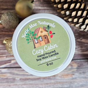 Cozy Cabin Soy Wax Candle - 9 oz Holiday Scented Soy Candle